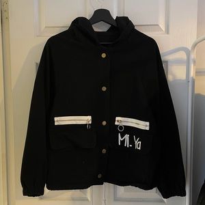 Black Hooded Jean Jacket